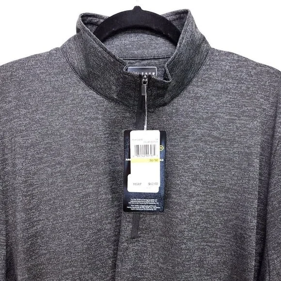 PGA Tour Quarter Zip Pullover Long Sleeve Men's Medium Polyester Golf Shirt Gray - Picture 4 of 13